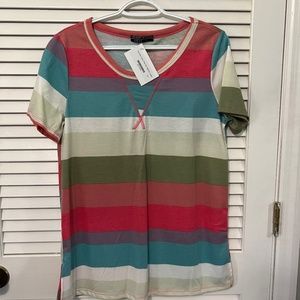 Striped Top NWT Large